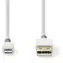 Nedis weiß / Lightning-Kabel / USB-A (M) - Lightning (M) / USB 2.0 / 480 Mbit/s / 1 m
