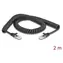 DeLock schwarzes Spiralkabel RJ45 / Cat.5e / 2 m