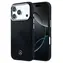 Mercedes PU-Leder-Holz-Halbhülle schwarz / Rückseite / MagSafe / für iPhone 17 Pro Max / PU-Leder