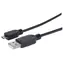 Manhattan USB-A auf Micro-USB-B Kabel, schwarz, 1,8 m / USB 2.0 / 480 Mbit/s