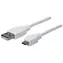 Manhattan USB 2.0 A-Micro B Kabel, weiß, 1,8 m, 480 Mbit/s, PVC