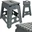 KIK Klapphocker grau / Hocker / rutschfest / Tragkraft 150 kg / Höhe 39,5 cm