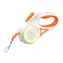 Rojeco Automatische Leine 3 m orange / LED-Taschenlampe + RGB-Hintergrundbeleuchtung / bis zu 15 kg