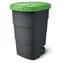 Prosperplast Wheeler Abfalleimer 95 l, anthrazit, grüner Deckel / Kunststoff / H 76,2 × B 49,6 cm