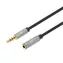 Manhattan Aux 3,5 mm / Audio-Verlängerungskabel / 3,5-mm-Klinkenstecker/Klinkenbuchse / 3 m / schwarz, silber