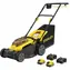 Stanley V20 SCMWP3701M2-QW schwarz/gelb / Akku-Rasenmäher / 36 V (2 x 18 V) / Schnittbreite 37 cm / Fangkorb 45 l / 2 x 4,0 Ah
