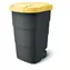 Prosperplast Wheeler Abfalleimer 95 l, anthrazit, gelber Deckel / Kunststoff / H 76,2 × B 49,6 cm