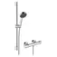 Hansgrohe Duschset mit Thermostat, Chrom / Duschset / Thermostat Ecostat Fine / 2 Düsen / EcoSmart / 65 cm
