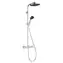 Hansgrohe Activera S Chrom / Duschset mit Thermostat / Durchmesser 24 cm / 2 Strahlarten / EcoSmart+