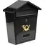 Vorel Briefkasten mit Dach, schwarz / Briefkasten / 380 x 320 x 105 mm / 2x Schlüssel