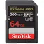 SanDisk Extreme PRO SDXC 64 GB / Klasse 10 / Lesen/Schreiben 200/90 MB/s / geeignet für 4K