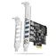 Axagon PCEU-43RS, PCIe-Controller, 4X USB 5Gbit/s, Stromversorgung über PCIe oder SATA, Renesas PD720201, SP & LP