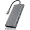Icy Box IB-DK4050-CPD grau-schwarz / USB-C Dockingstation / USB-C / 2x HDMI / DP / SD / microSD / RJ45