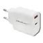 Qoltec 51714 USB + USB - C Netzwerkadapter 18 W weiß / 5-12V / 1,5 - 3A / USB-C 3.0 / USB 3.0