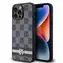 DKNY PU-Leder-Rückseite mit Karomuster und Streifen für Apple iPhone 15 Pro Max, Schwarz