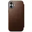 Nomad Modern Leather Folio Case für Apple iPhone 16 PLUS Braun