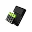 Green Cell GRADGC01 / Akkuladegerät für 4 AA NiMH Akkus / Laden einzelner Zellen / 4 AA 2000mAh Akkus / 0,5W