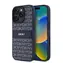 DKNY PU-Leder-Backcover mit Wiederholungsmuster und farblich abgestimmten Streifen für iPhone 16 Pro, Blau