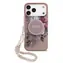 Guess IML Flowers Strap MagSafe Back Cover für iPhone 17 Pro Max Pink