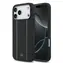 Mercedes Leder-Rückseite mit Sternenmuster und Streifen, MagSafe-Design für iPhone 17 Pro Max, Schwarz/Weiß