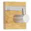 MSV FLAVIO selbstklebender Handtuchhaken Bambus / Edelstahl / 45 x 31 mm