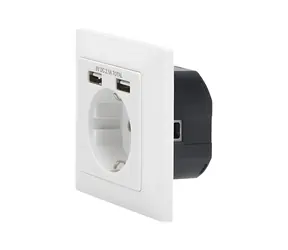 Digitus Unterputzsteckdose mit 2 USB-Anschlüssen, weiß