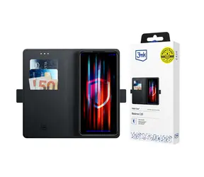 3mk Wallet Case mit Klappe für Realme C35, schwarz