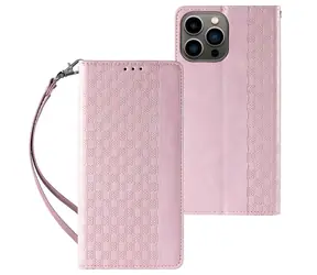 Hurtel Flip Wallet Case mit Tragegurt, Pink