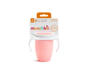 Munchkin - Junior Auslaufsicherer Becher 360° mit Henkeln 207 ml - Rosa