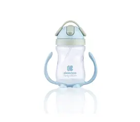 KikkaBoo Becher mit Silikonstrohhalm 300 ml 12 Monate+ Blau