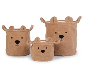 Childhome Spielzeugkörbe Teddy Beige 3 Stk