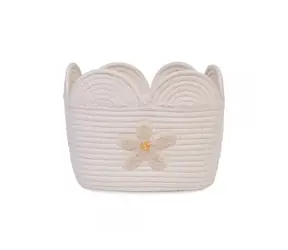 Childhome Spielzeugkorb Flower Off White 30x20x15 cm