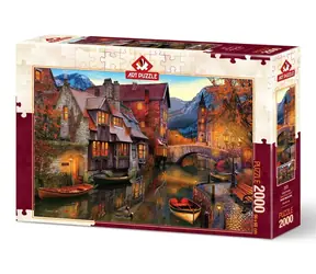 Kunstpuzzle 5476 Puzzle Häuser am Kanal