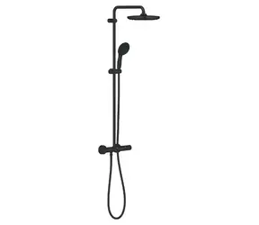 Grohe Vitalio Start - Duschset mit Thermostat, Durchmesser 25 cm | 2 Düsen | Mattschwarz