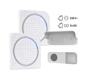 Solight 2x Funk-Türklingel für Steckdose + Akku weiß