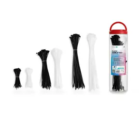 Connect IT ZipTie Kabelbinder (600 Stück) schwarz/weiß