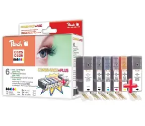 Peach Combi Pack Plus s cipem Remanufactuer, XL-výnos, kompatibilní s Canon CLI-526, PGI-525