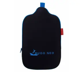 Hugo Frosch NEO Eco Classic Comfort Wärmflasche mit Neoprenbezug, Schwarz