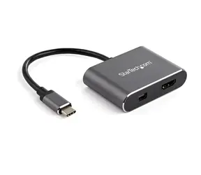 StarTech Multiport Video Adapter USB-C auf HDMI 2.0 & Mini DisplayPort 1.2 silber