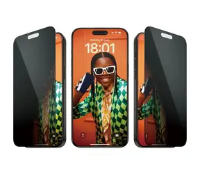 PanzerGlass gehärtetes Glas UWF Privacy mit Applikator für Apple iPhone 15 Pro Max schwarz