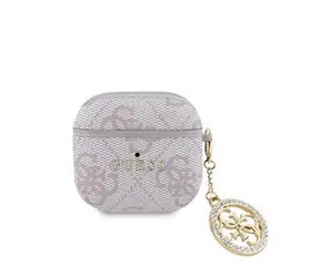 Guess 4G Script PC/PU Charm Case für AirPods 4, Rosa