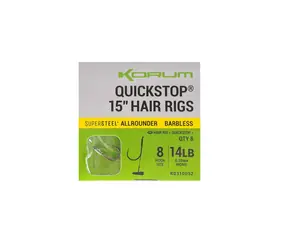 KORUM Big Fish Hair Rigs mit Quickstops 10 cm Größe 10 8 Stück