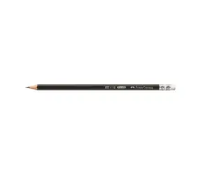 Faber-Castell 1112 Graphitstift mit Radiergummi - Härtegrad HB 12 Stück