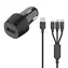 2GO 3-in-1 schwarz / Autoladegerät / 15 W / Micro-USB, Lightning & USB-C
