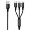 2GO 3-in-1-Ladekabel, schwarz, USB-A auf Micro-USB, USB-C und Lightning, 3 m, 3 A