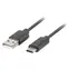 Lanberg CA-USBO-20CU-0010-BK schwarz / Datenkabel / USB-A (Stecker) - USB-C (Stecker) / 1 m / USB 2.0