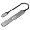 PORT CONNECT 900163 silber / USB-C-Hub / 4X USB / USB-C PD 100W / Aluminiumgehäuse