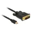 DeLock Mini DisplayPort - DVI-D schwarz / Kabel / Mini DisplayPort (St) - DVI-D 24+1 (St) / 3 m / max. 1920×1200 px