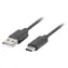 Lanberg USB-C (M) - USB-A (M) 1,8 m schwarz / Kabel USB-C auf USB-A / USB 2.0 / QC 3.0