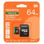 ADATA Speed PLUS Micro-SDXC-Karte 64 GB + SD-Adapter / UHS-I U3 / V30 / A2 / R: 160 MB/s / Schreiben: 140 MB/s